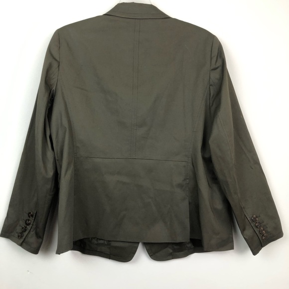 Talbots Cargo Jacket Blazer Size 12W Olive Moto - Picture 7 of 8